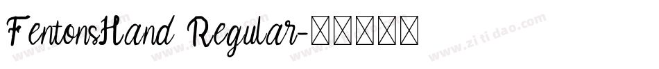 FentonsHand Regular字体转换